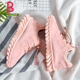 Breathable Light Running Shoes White Pink
